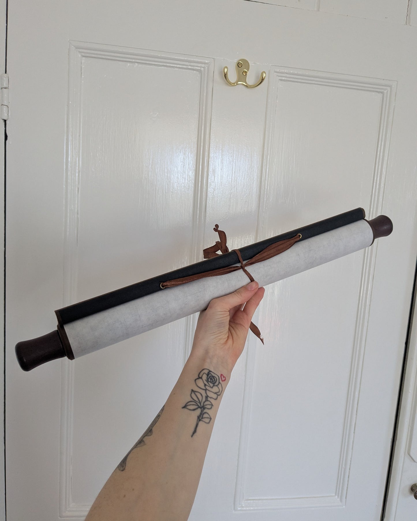 Wilbur Hurley - ‘Chrysanthemum’ - Linoleum Press on Chinese Scroll