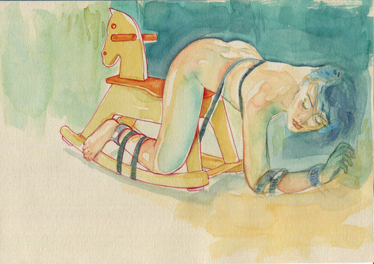 Beniamino Leone - La confusione delle stanza 2- Framed watercolour painting