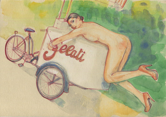 Beniamino Leone - Hot Summer - Framed watercolour painting - Charity Auction