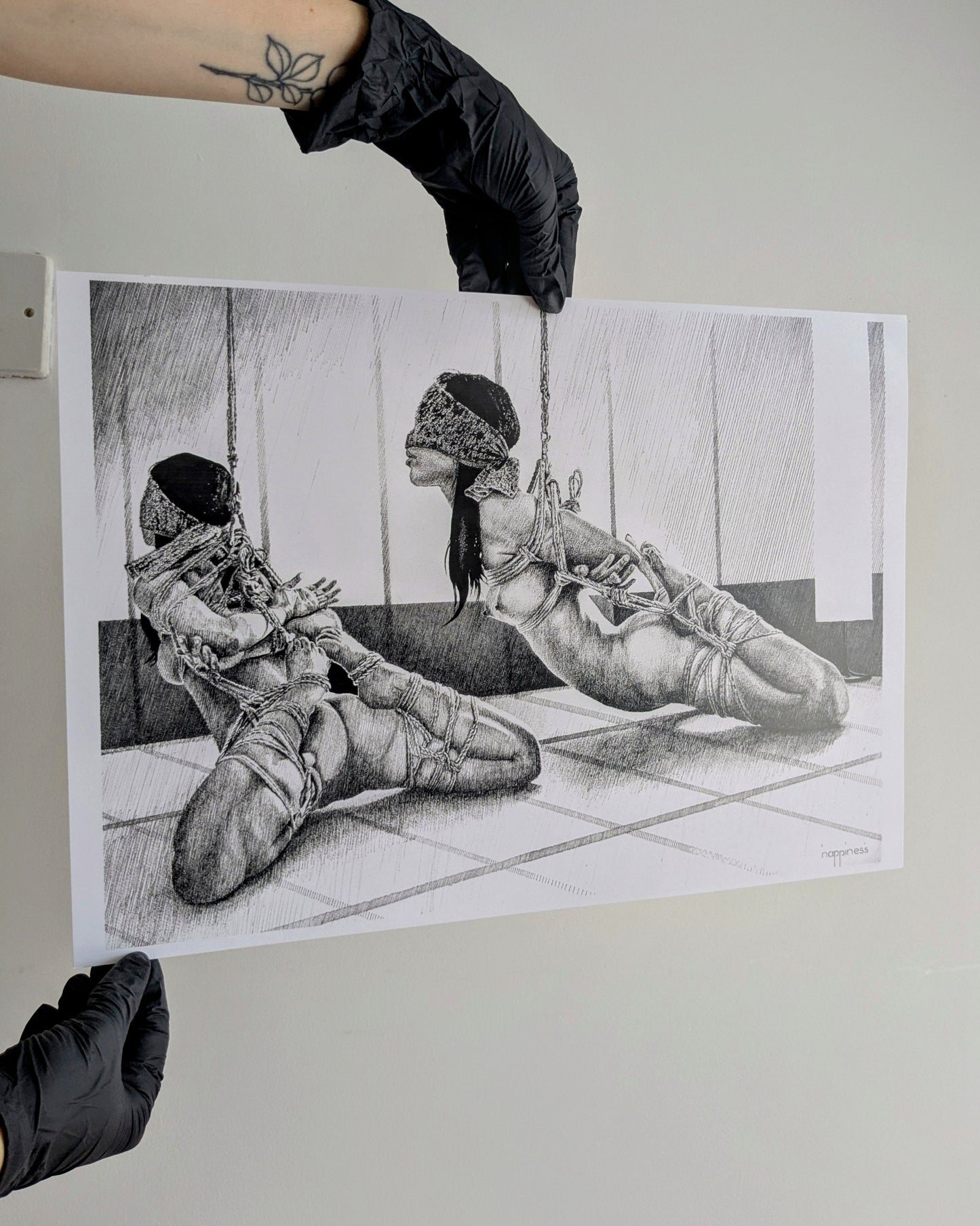 'Hogtied version 2' - A3 - Nappiness - Art print